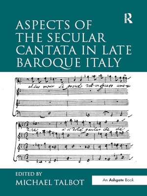cover image of Aspects of the Secular Cantata in Late Baroque Italy